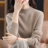怡曼芙（YIMANFU）針織衫女秋冬新款一線成衣顯瘦打底衫內(nèi)搭毛衣女百搭可外穿上衣女 原絨駝 均碼 -建議90-140斤