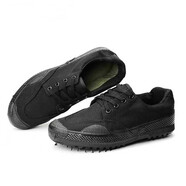 3515強人解放鞋黑色防臭耐磨減震工地干活勞保帆布膠鞋男保安正品 黑色 標準尺碼 37 235