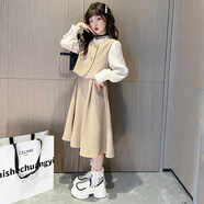 金布?。↗INBUDING）女童秋季連衣裙兒童馬甲公主裙適合3-14歲小女孩穿的學院風簡約大 圖片色 130 cm