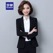 羅蒙（ROMON）西服女士職業(yè)裝修身西裝時(shí)尚氣質(zhì)工作服正裝單西小外套 黑色 L