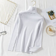 現寶蓮閃光絲毛衣新款秋冬緊身金絲套頭長(cháng)袖高領(lǐng)打底衫亮絲針織衫女  均 銀白色 銀白色