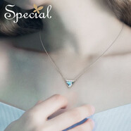 special歐美時(shí)尚S925銀短款項(xiàng)鏈鎖骨鏈勁鏈吊墜 藍(lán)色