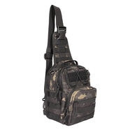 盾郎CAMO牛津布600D加密加大版迷彩胸包單肩包斜掛包斜挎包戶外小胸包腰包 黑CP迷彩 26*21*11(CM)