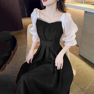 白木木敬酒服紅色連衣裙女本命年新娘感回門紅色裙子小禮服訂婚平時可穿 黑色五分袖 高品質(zhì) XL 建議120-140斤