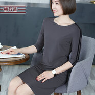 橫行道七分袖2024包臀打底裙內搭連衣裙女裝新款休閑寬松顯瘦一步裙 高級灰 L