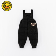 G.duck兒童背帶羽絨褲男童外穿可開(kāi)檔冬季連體褲嬰幼兒童裝白鴨絨保暖褲 黑色 90 尺碼1~2歲【 80-90cm】