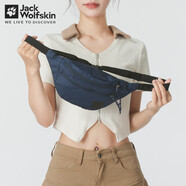 Jack Wolfskin狼爪單肩包情侶款新品戶外運動登山旅游日常通勤2L容量斜挎包腰包 1010/寶藍色 15*37*11cm