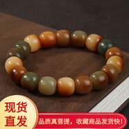 贏夫人【贏夫人 】原生態(tài)菩提手串繞指柔漸變手鏈桶佛珠手串文玩男女 【新繞指柔】炭燒糖果單圈約12mm 老桶型菩提根