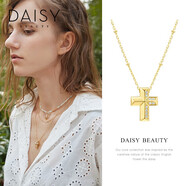 DAISY BEAUTY十字架疊戴項鏈女小眾輕奢鎖骨鏈S925銀吊墜生日禮物送女友 十字架疊戴項鏈