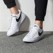 耐克（NIKE）男鞋板鞋2025年秋季低幫運動鞋耐磨防滑輕便小白鞋透氣皮質休閑鞋 BQ7306-001/白色黑勾 42.5
