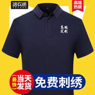 皓衣閣企業(yè)文化衫定制工作服T恤刺繡logo聚會Polo廣告衫活動團體服定做 藏青女 4XL