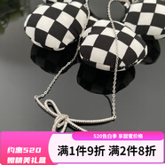 初盈戀 盈品牌輕奢氣質(zhì)蝴蝶結項鏈女時(shí)尚飾品鎖骨鏈送女友閨蜜媽媽節日禮物 銀色蝴蝶結項鏈【禮盒裝】