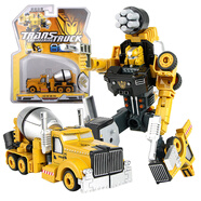 凱裕合金仿真合金車(chē)變形機器人玩具金剛大力神消防工程車(chē)兒童塑料合金汽車(chē) 溶解大師攪拌機