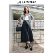 太平鳥女裝針織衫m(xù)iu系圓領(lǐng)開衫女秋裝品質(zhì)軟糯針織上衣 灰色 L