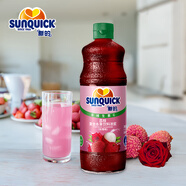 新的（sunquick）濃縮果汁 荔枝玫瑰混合果汁840ml 氣泡水雞尾酒烘焙伴侶濃漿