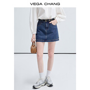 VEGA CHANG牛仔半身裙女夏季2025新款復(fù)古高級(jí)感新復(fù)古回潮包臀短裙子 牛仔藍(lán) S