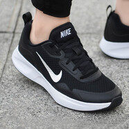 耐克（NIKE）男鞋2025夏季新款Wearallday透氣休閑鞋運(yùn)動(dòng)鞋輕便網(wǎng)面跑步鞋 黑色白CJ1682-004網(wǎng)面透氣 41