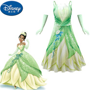 迪士尼（Disney）長發(fā)公主裙睡美人魚迪士尼cosplay服裝兒童在逃公主連衣裙灰姑娘 蒂安娜公主裙 120cm