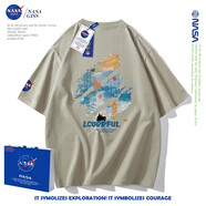 NASA GISS短袖t袖男重磅純棉夏季新款百搭寬松oversize簡(jiǎn)約風(fēng)體恤衫 抹茶綠 S體重85-110斤