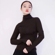 HAAPES女裝專(zhuān)柜官方冬季新款百搭修身高領(lǐng)針織衫毛衣打底衫女 /122咖啡色高領(lǐng)毛衣 3/M