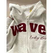 風(fēng)采兔衛衣女春秋款2024新款美式冬季休閑拉鏈帽衫加絨加厚連帽潮流外套 灰色(加絨) M