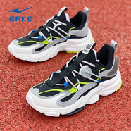 鴻星爾克（ERKE）天狼2.0運動(dòng)鞋男網(wǎng)面新款紅星爾克弜彈小翅膀耐磨跑步鞋學(xué)生跑鞋 正黑酸橙綠【弜彈】 44