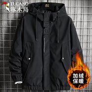 啄木鳥沖鋒外套男衣服秋冬季新款潮加絨工裝高級感衣服黑武士三合一夾克 JK802-1黑色(加絨秋冬款) 2XL