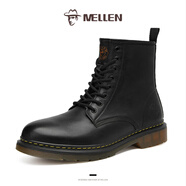 名郎（MELLEN）馬丁靴男冬季【加絨定制】真皮靴子 黑色 44