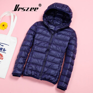 VRSZEE高端品牌輕薄羽絨服女短款連帽25秋冬季新款修身輕便韓版時(shí)尚外套 藏青色【連帽】 2XL