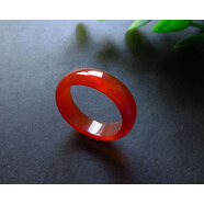 瑪瑙戒指紅玉戒子 水晶白黃黑綠瑪瑙 男女情侶款賭神指環(huán) 紅色瑪瑙戒指21-22號(此號偏橘紅