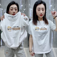 妃麗慕尚（FEILIMUSHANG）洋氣正肩短袖t恤女夏季設(shè)計(jì)感小眾重工卡通刺繡寬松百搭白色上衣 474白色 L