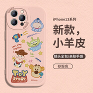 迪士尼（Disney） 適用于蘋果手機(jī)殼新款小羊皮卡通可愛網(wǎng)紅小熊男女款高級感皮質(zhì)鏡頭全包防摔手機(jī)套 迪士尼【相框小羊皮砂粉色】玩具總動員210030 華為/榮耀/小米/紅米/OPPO/VIVO聯(lián)系客