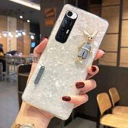 精綱盾 小米10s手機殼防摔可愛(ài)水鉆兔小米11/9pro全包邊網(wǎng)紅掛繩女潮 夢(mèng)幻貝殼【白色+灰鉆兔】 小米10s