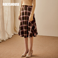 ROEYSHOUSE羅衣優(yōu)雅大擺格子半身裙秋裝新款職業(yè)知性氣質(zhì)中長(zhǎng)裙子00798 花色 M