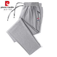 皮爾卡丹休閑褲男春秋季棉質(zhì)針織加絨加厚運(yùn)動(dòng)直筒長(zhǎng)褲男生寬松大碼褲子 淺灰-直筒【款】 常規(guī) M