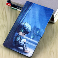 欽靈 華為m2青春版7英寸保護套攬閱PLE-703L平板電腦皮套手機殼超薄防摔全包邊 讀書(shū)男孩+高清鋼化膜