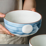 INSCRIPTION 日式釉下手繪面碗湯碗菜碗 家用特色餐廳陶瓷餐具 白葉