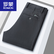 羅蒙（ROMON）男裝燈芯絨男褲春秋新款男士休閑褲加厚條絨直筒長褲 【秋冬】PRKDH73時尚灰 厚款 32 (2尺5腰圍)