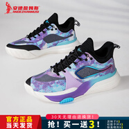 安德詹姆斯高幫籃球鞋春季新款透氣球鞋學(xué)生版小碼室外專業(yè)比賽鞋摩擦有聲音 黑紫 42