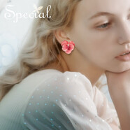 special歐美時尚森系耳飾耳釘耳墜耳環(huán)女花開呢喃 芭比粉時尚耳釘款