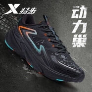 特步（XTEP）【動(dòng)力巢科技】男鞋運(yùn)動(dòng)鞋秋冬男士耐磨防滑減震跑步鞋休閑鞋子男 黑/橘子醬色-網(wǎng)面 44