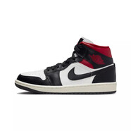 耐克（NIKE）女鞋 Air Jordan1 AJ1 運動休閑高幫拉鏈籃球鞋 BQ6472-061 黑白紅 35.5