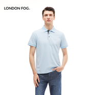 London Fog倫敦霧Polo衫男商務(wù)夏季新款純棉休閑短袖翻領(lǐng)體恤男 淺灰藍(lán)K1 48/M/165