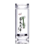 諾亞口杯養(yǎng)生水晶杯雙層玻璃泡茶杯真空隔熱加厚辦公室便攜車載水杯子 全新彩色高風亮節(jié) 360ML