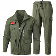 軍迷用品軍迷服裝迷彩服套裝男作訓服春秋季彈力工裝耐磨勞保工作服全套特種兵戰(zhàn)術服裝 軍綠色套裝 XL/175【130-145斤】