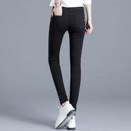 萊姆斯丁牛仔褲女新款修身時(shí)尚女裝顯瘦小腳褲韓版高腰緊身鉛筆褲褲子 黑色牛仔褲 3XL（建議135~150斤）