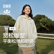 森馬梅花系列外套女寬松插肩袖刺繡春秋休閑連帽夾克109524108001