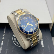 【二手99新】浪琴康卡斯運動(dòng)系列 新款陶瓷圈男士潛水全自動(dòng)機械瑞士名表瑞表 【41mm】間金陶瓷藍 L3.781.3.96.7