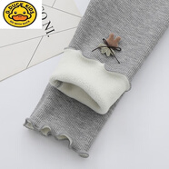 G.DUCKKIDS品牌女童打底褲秋冬加絨加厚兒童純棉褲子春秋小女孩中大童一體絨 灰色-小兔秋冬打底褲 110（建議身高110cm左右）