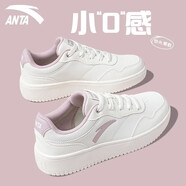 安踏（ANTA）女鞋板鞋女運(yùn)動(dòng)鞋子女夏秋季耐磨防滑休閑鞋透氣輕便小白鞋女 象牙白/治愈粉 37.5